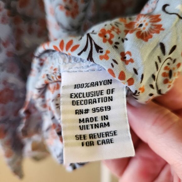 Fever Printed Off The Shoulder Rayon Tank Top Size Small - Picture 7 of 8